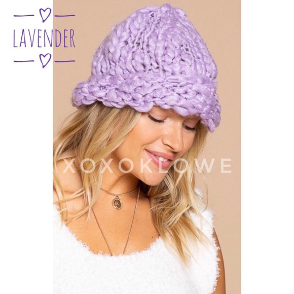 POL Crochet Fuzzy Beanie Hat 2 Colors - Picture 2 of 13